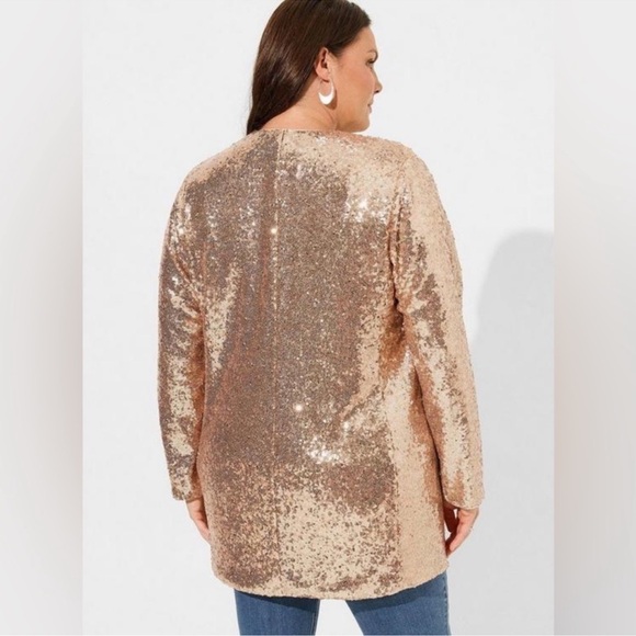 Torrid stretch sequin jacket with liner- size 2 (18-20) - Picture 8 of 8